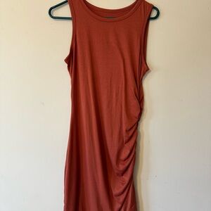 Elegant Rust Sleeveless Dress